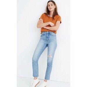Madewell The Perfect Vintage Rosabelle Wash Jean Frayed Hem High Rise Women's 27